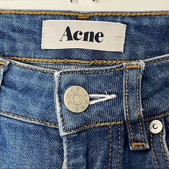 Acne Studios Needle Marine High Rise Jeans Women’s Size 26 Blue Cotton Blend - Picture 12 of 15